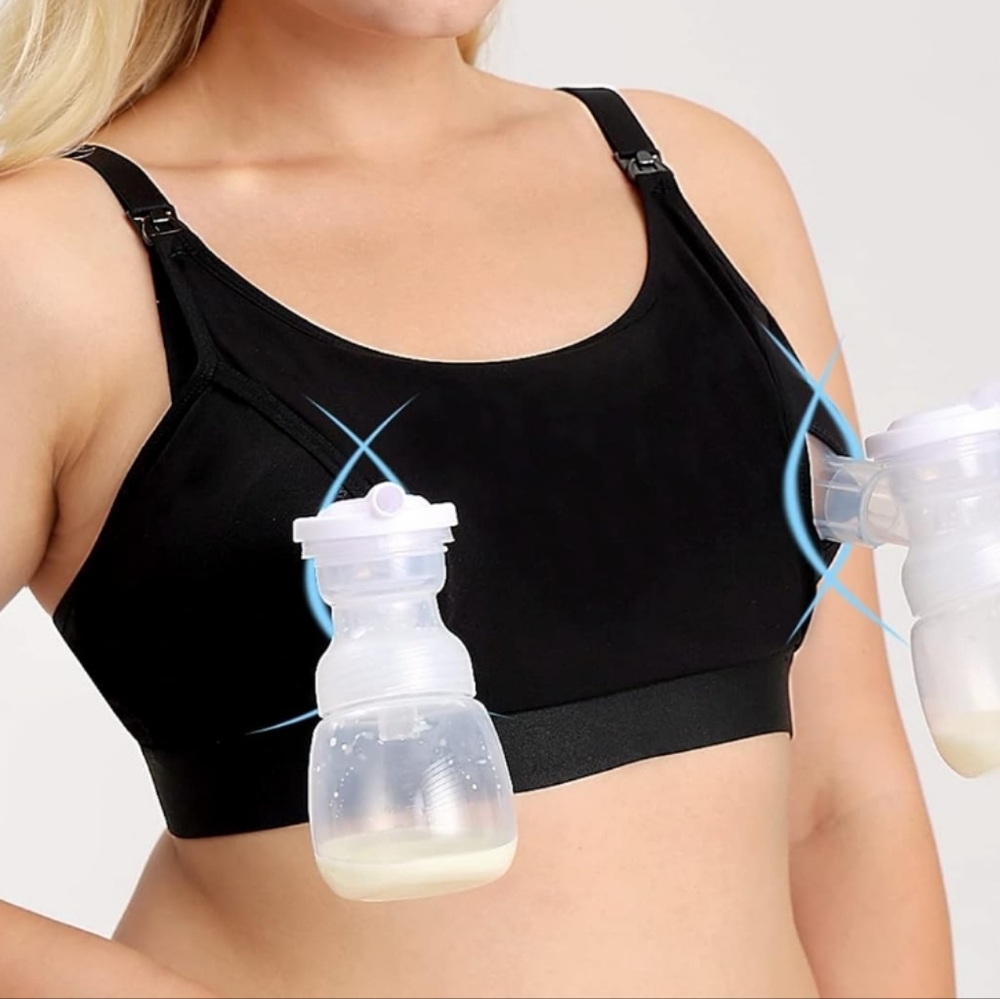 Hands-free pumping bra
